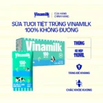 Thùng 48 Hộp Sữa tươi tiệt trùng Vinamilk 100% Không đường 110ml - Ảnh 3